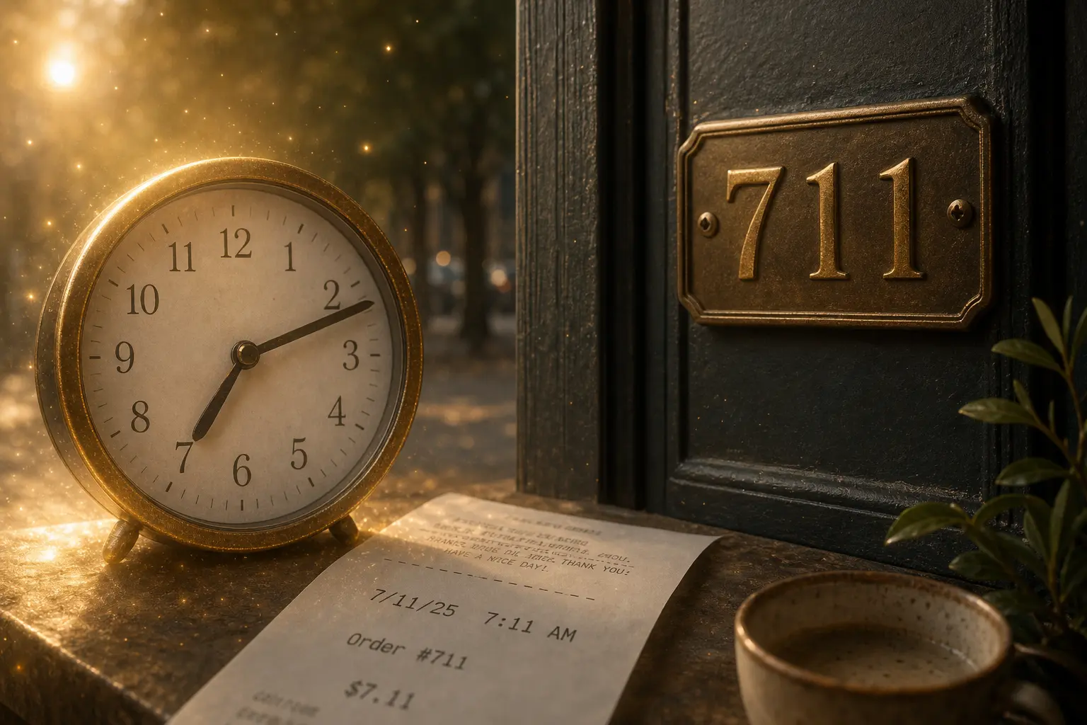 Seeing 711 everywhere on clocks and everyday signs