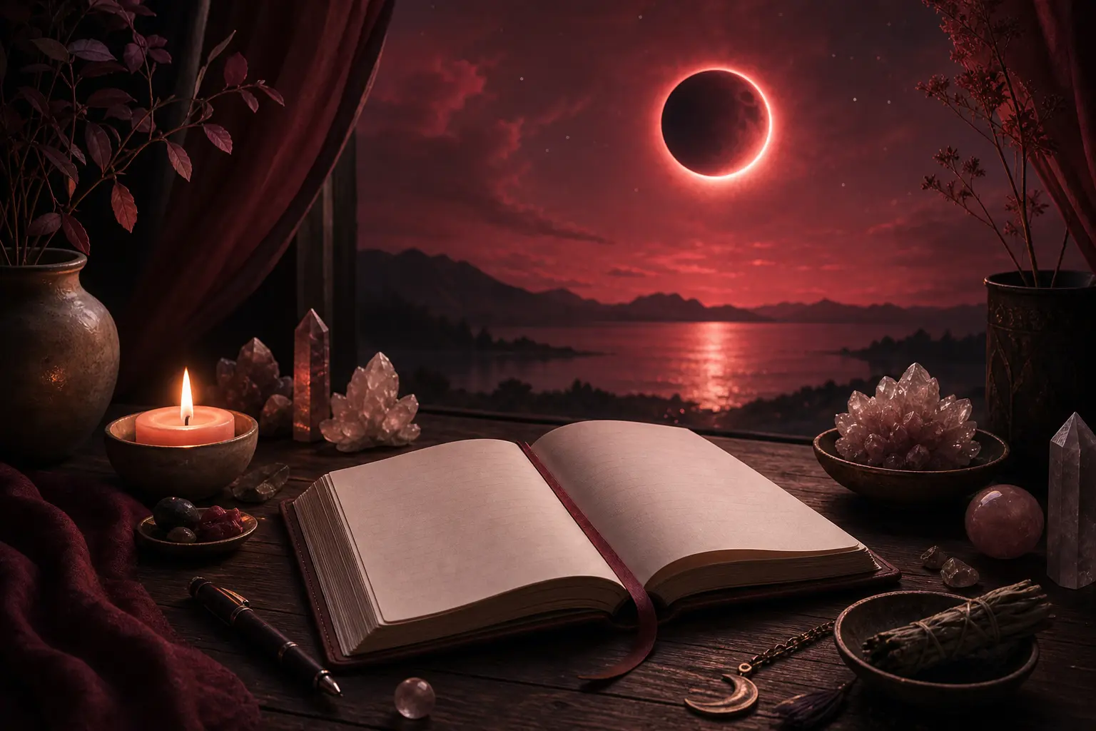 spiritual journaling ritual during blood moon eclipse energy