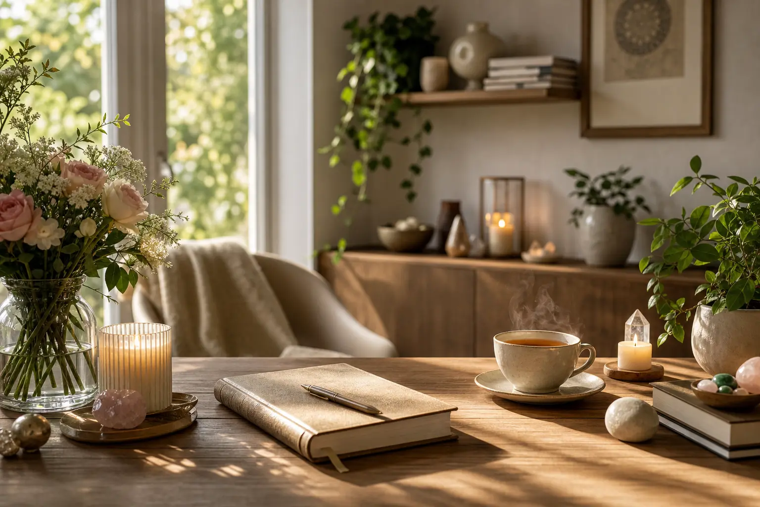 Peaceful home workspace showing the balanced service and prosperity energy of a number 6 house